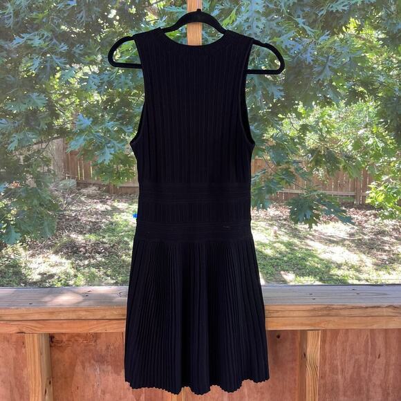 Theory Chloh Enchanted Ribbed Stretch Knit Dress Black Size M - Picture 2 of 10